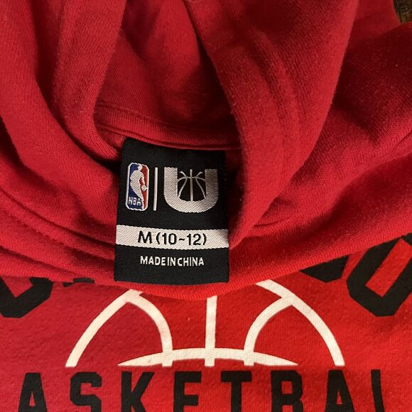 NBA‎ Chicago Bulls Hoodie Youth Medium 10-12 Red Pullover Sweatshirt Basketball - Picture 3 of 5